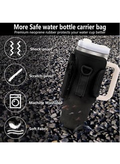 Generic Water Bottle Carrier Bag with Phone Pocket for Stanley 40oz Tumbler Water Bottle Holder Pouch with Adjustable Shoulder Strap and Carabiner Stanley Cup Accessories for Hiking Travelling Camping  - Image 5