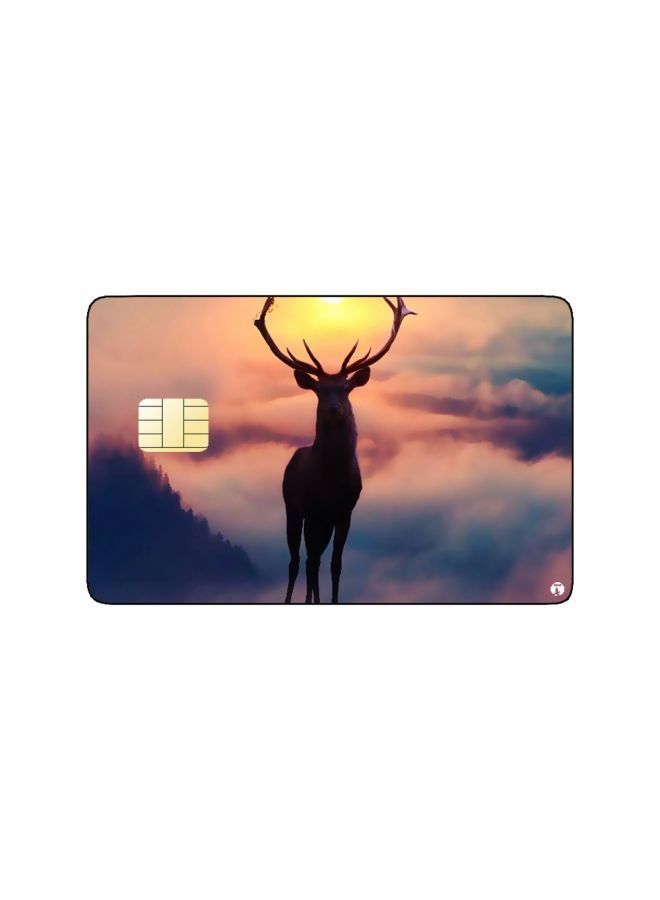 RKN PRINTED BANK CARD STICKER Aesthetic Reindeer Drawing At Sunset - Image 2