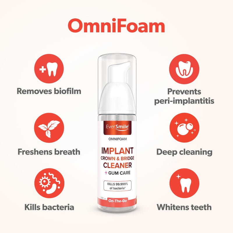 Eversmile OmniFoam Dental Cleaner â€“ Cleaning Foam for Implants, Crowns, and Bridges â€“ Pack of 1, 50ml Bottle - Image 2