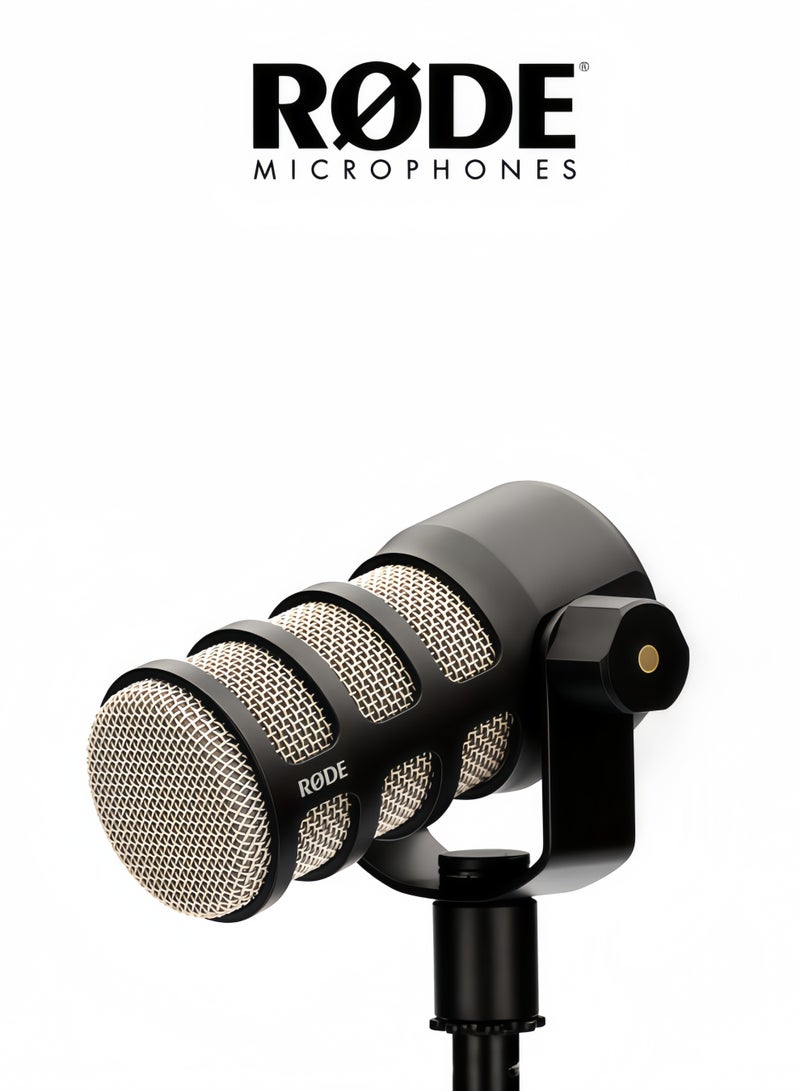 RODE RØDE-PodMic heart-shaped dynamic radio microphone with integrated swing stand for podcasts, streaming media, games and voice recording (black) - Image 2