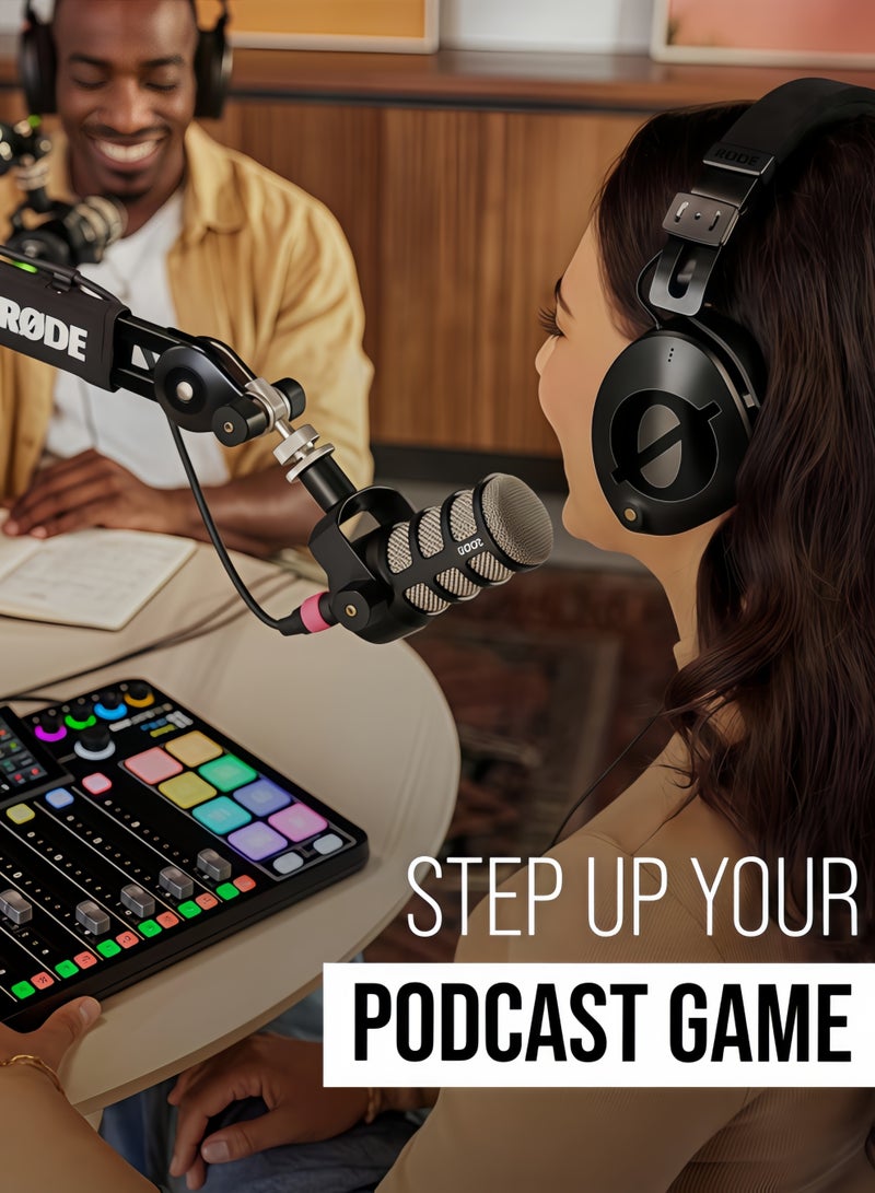 RODE RØDE-PodMic heart-shaped dynamic radio microphone with integrated swing stand for podcasts, streaming media, games and voice recording (black) - Image 5