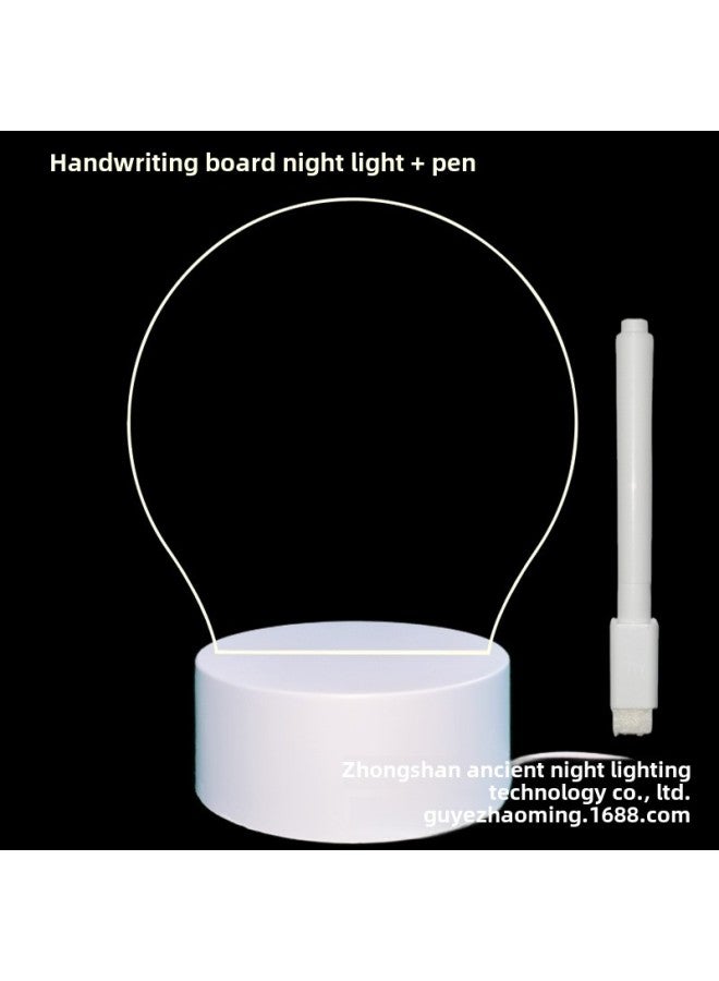 Swan Night Light Plug USB Bedside Lamp Creative Girl Cartoon 3D Table Lamp Bedroom LED Gift Lamp-Color:handwritten Circular Plate-Dimensions:USB Charging Touch 7 Color (with Lithium Battery)  - Image 1