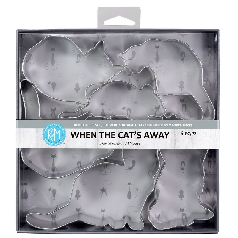 R&M RM International When the Cats Away Cookie Cutters Assorted 6Piece Set 