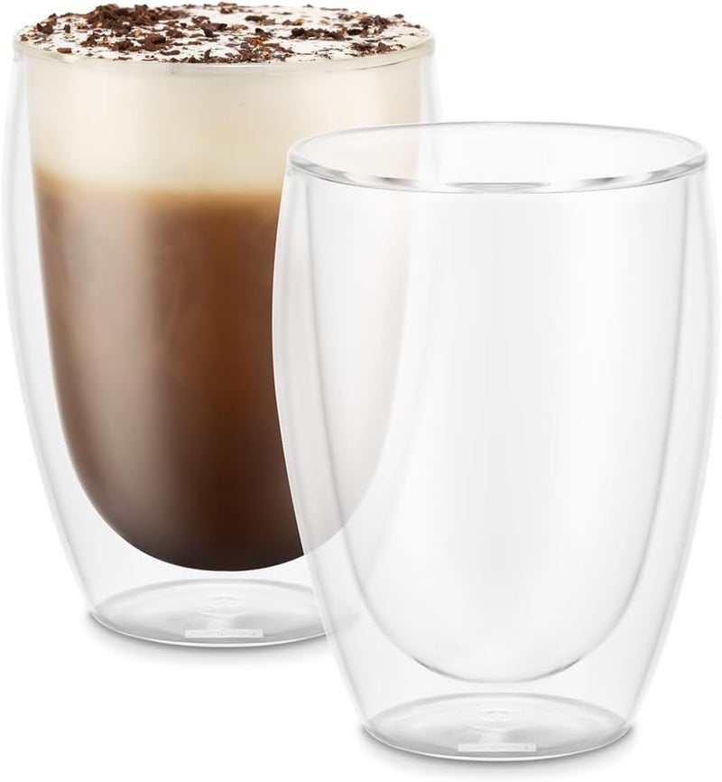 Bodum Pavina Set of 2 Thermal Double Wall Glasses, Capacity 360mL, Clear, Heat-Resistant Borosilicate Glass, Stays Cool with Hot Beverages, Thermal Property Maintains Temperature of Drinks, 4559-10A - Image 1