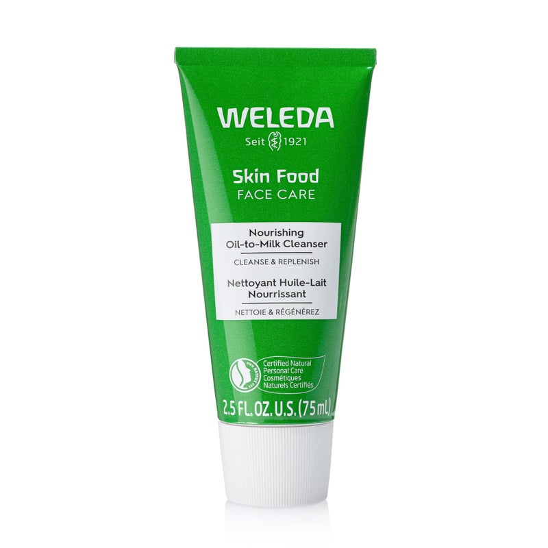 Weleda Skin Food Face Care Nourishing Oil-to-Milk Cleanser, 2.5 Fluid Ounce, Plant Rich Cleanser with Sunflower Seed Oil, Chamomile Extract and Pansy - Image 1