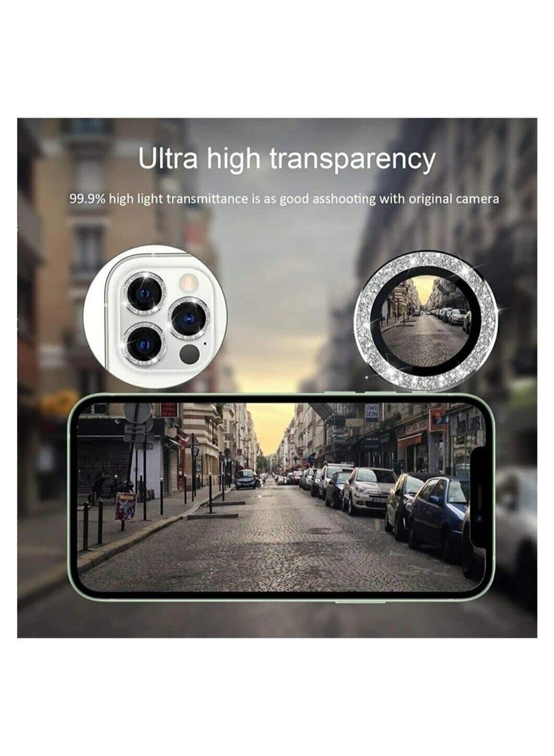 ELTRAZONE Camera Lens Protector for iPhone 12proMax Lens Protector Premium HD Tempered Glass Metal Ring Aluminium Alloy Lens Screen Cover Film - Image 3