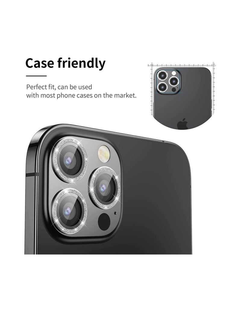 ELTRAZONE Camera Lens Protector for iPhone 12proMax Lens Protector Premium HD Tempered Glass Metal Ring Aluminium Alloy Lens Screen Cover Film - Image 2