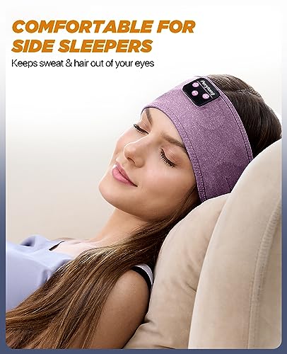 Perytong Sleep Headphones Bluetooth 5.4 Headband, Wireless Headband Headphones for Sleeping, Running, Yoga, Fitness, Travel, Meditation, Suitable for Side Sleepers, Gift for Men Women, Tech Gadgets - Image 4