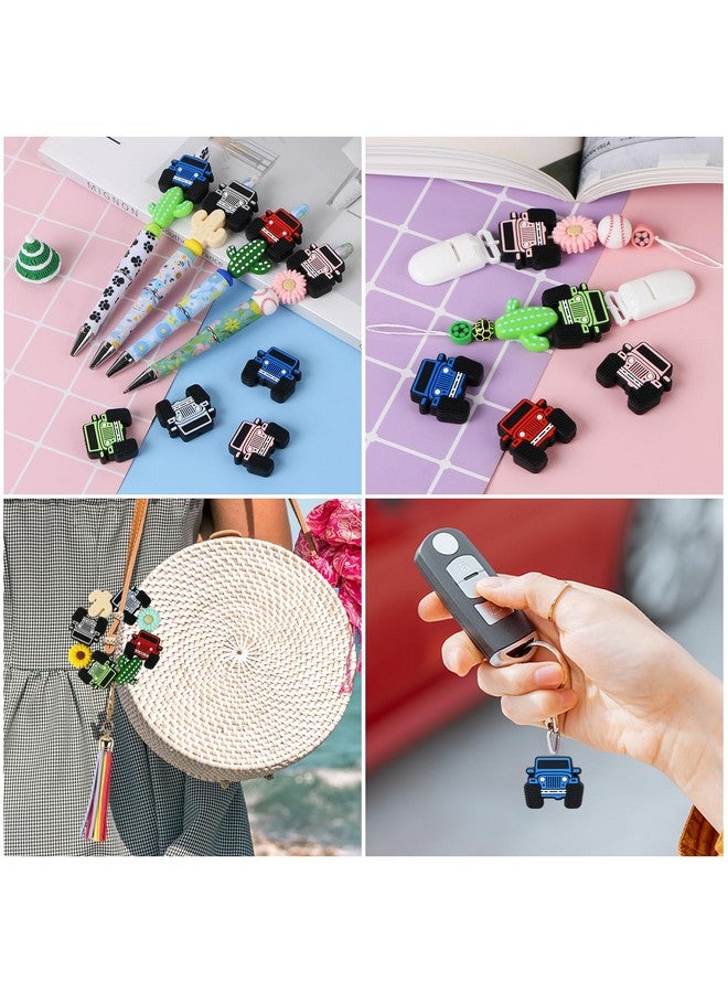 إيفر ماركت 12 قطعة من خرز السيليكون على شكل شاحنة، خرز سيليكون بؤري على شكل سيارات من إيفر ماركت للأقلام، خرز سيليكون لطيف على شكل شاحنة بكميات كبيرة، خرز فاصل مطاطي فضفاض لصنع سلسلة المفاتيح والقلادات والأساور وحبال الحبال - Image 5