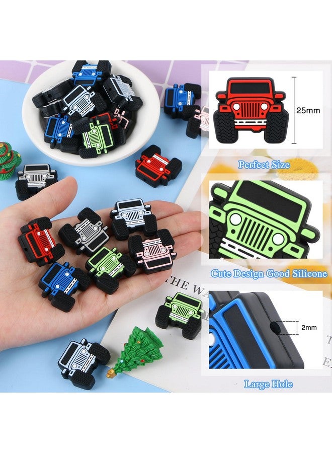 إيفر ماركت 12 قطعة من خرز السيليكون على شكل شاحنة، خرز سيليكون بؤري على شكل سيارات من إيفر ماركت للأقلام، خرز سيليكون لطيف على شكل شاحنة بكميات كبيرة، خرز فاصل مطاطي فضفاض لصنع سلسلة المفاتيح والقلادات والأساور وحبال الحبال - Image 2