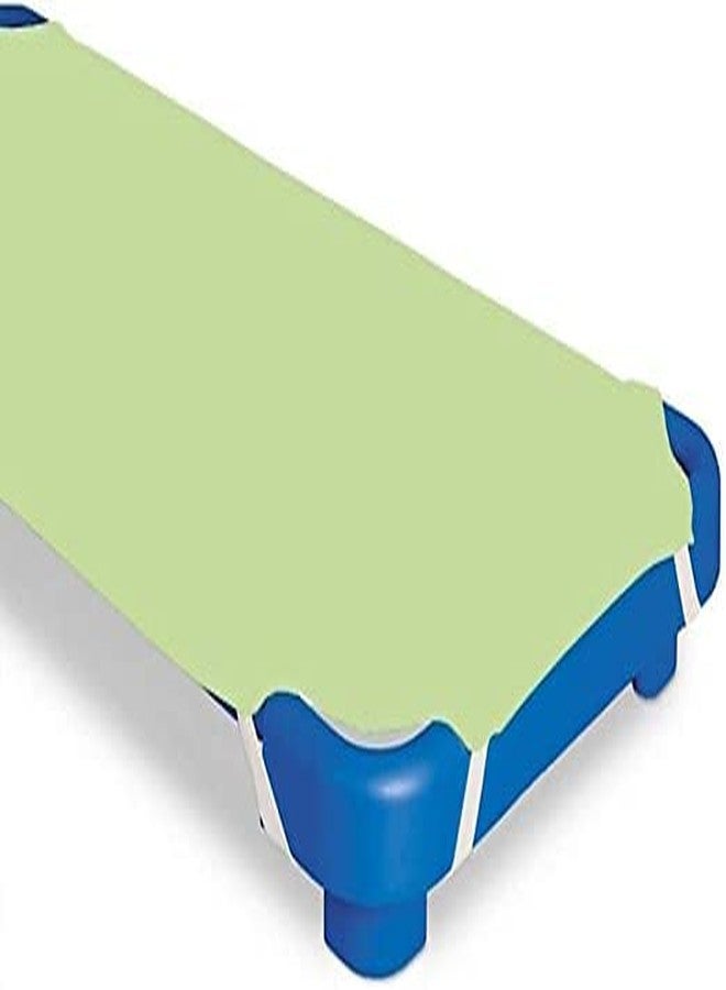 COTTON SHEET 600 Thread Count, Toddler Cot Sheets with Corners Elastic, Standard Mat Size Day-Care/Pre-School 100% Egyptian Cotton Kids Nap Time Fitted Sheets, Sage Solid (23" WX52 L) Pack of 10 - Image 2