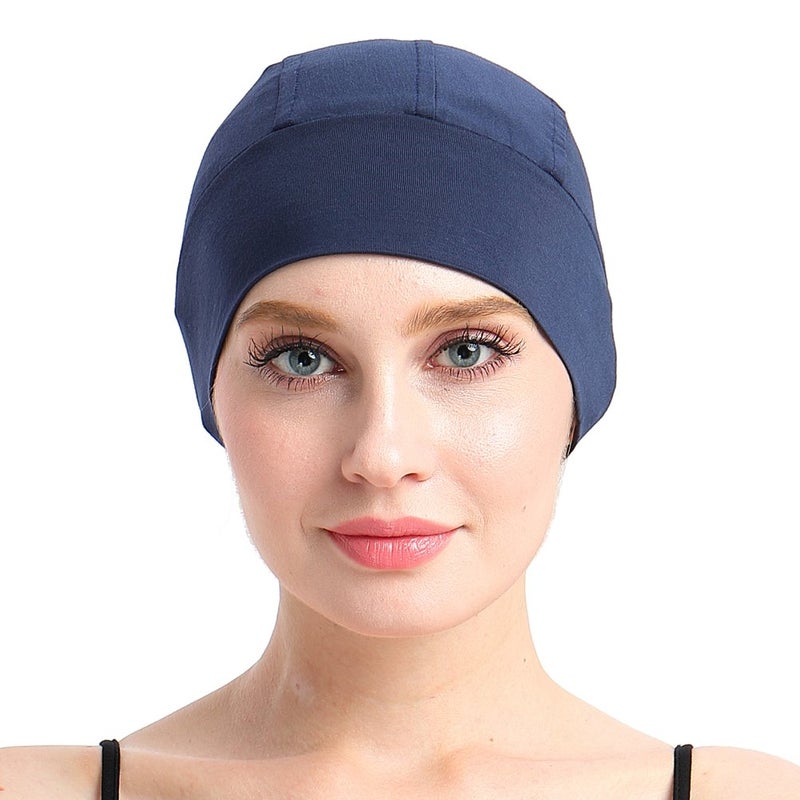 FocusCare for Chemotherapy Women Viscose Headwear for Alopecia Women Navy - Image 1