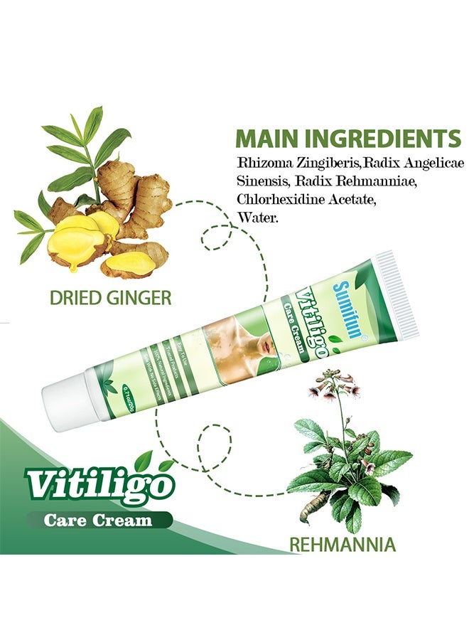 Sumifun Vitiligo Care Cream, Vitiligo Cream, Natural Effective Vitiligo Treatment for All Skin Type, Reduce White Spots, Improve Skin Pigmentation 20g  - Image 2