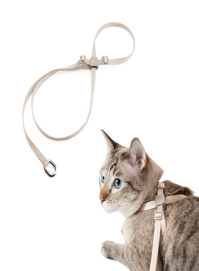 BuddyArmor Cat Harness Escape-Proof Anti-Choking Adjustable Nylon Harness Lightweight with Anodized Aluminum Buckle, Ideal for Cats Outdoor Walking and Training, IDA Award (Linen, M (17.7")) - Image 1