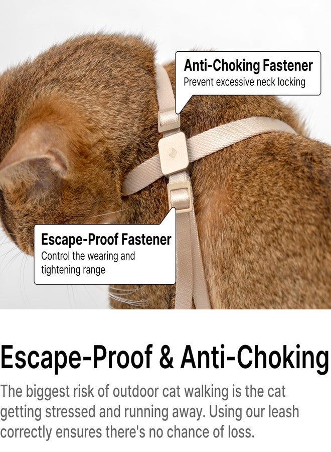BuddyArmor Cat Harness Escape-Proof Anti-Choking Adjustable Nylon Harness Lightweight with Anodized Aluminum Buckle, Ideal for Cats Outdoor Walking and Training, IDA Award (Linen, M (17.7")) - Image 3