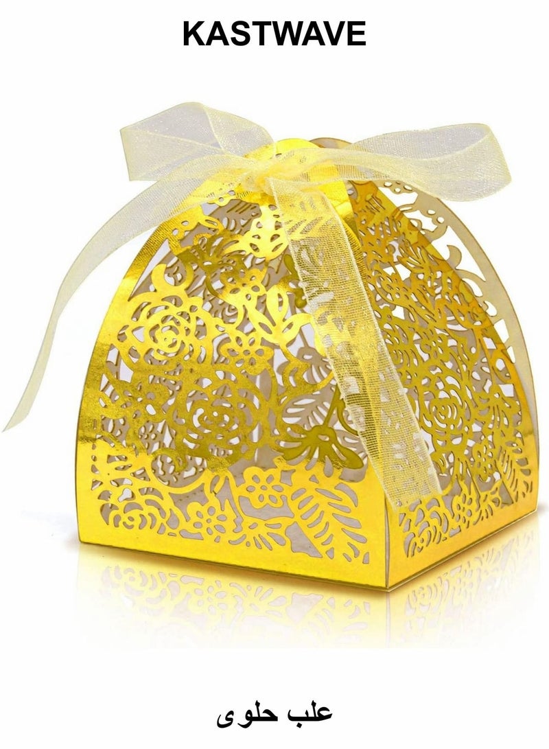 KASTWAVE Laser Cut Rose Candy Boxes,  Favor Boxes 2.5x 2.5x 3.1 - Image 1