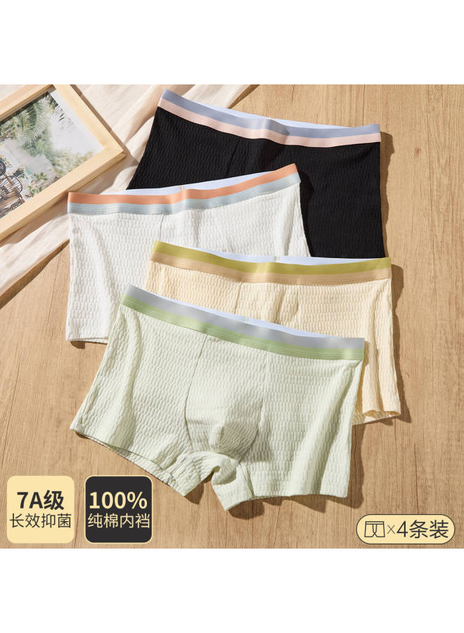 Fenton 4-pack Men's Breathable Thin Pure Cotton Gusset Boxer Briefs - Image 3