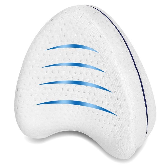 KNEE PILLOW FOR SIDE SLEEPERS ORTHOPAEDIC LEG PILLOW FOR PAINLESS SLEEP ERGONOMIC POSITIONING PILLOW MADE OF VISCOELASTIC MEMORY FOAM BREATHABLE COVER