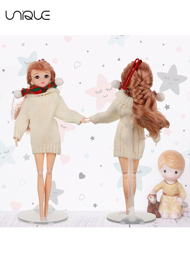 يونيك حاملات دمى من 10 عبوات ، حوامل عرض دمية مع مشبك خصر قابل للتعديل ، حامل عرض دمية صغير بلاستيكي شفاف يدعم الدمى من 9 إلى 11 بوصة ، ملحقات دمية لعبة حامل الشكل - Image 3