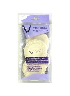 Victoria Vogue, Round Puff Pressed Powder Puff, 4 ea, 4 Count (SG_B00GHQBX2U_US)