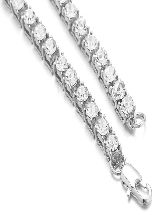 Halukakah Dog Collar Diamond Tennis Chain - Elite - Platinum Plated,Luxurious Diamond Handset and 6MM Thick,Size 18" with a Designer Goldfoil Giftbox,for Decoration Only - Image 5