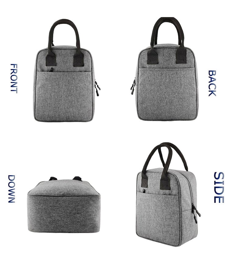 Zaib Insulated LunchTiffinTravelStorage Bag Leakproof Keeps Hot and Cold Unisex Lunch Box Bag for Kids Office Picnic School Canvas1 Light Grey - Image 2