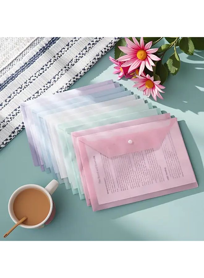 Snap Closure Document Pouch 72pcs Heavy Duty PP File Folders Color Coded Organizer - Image 1