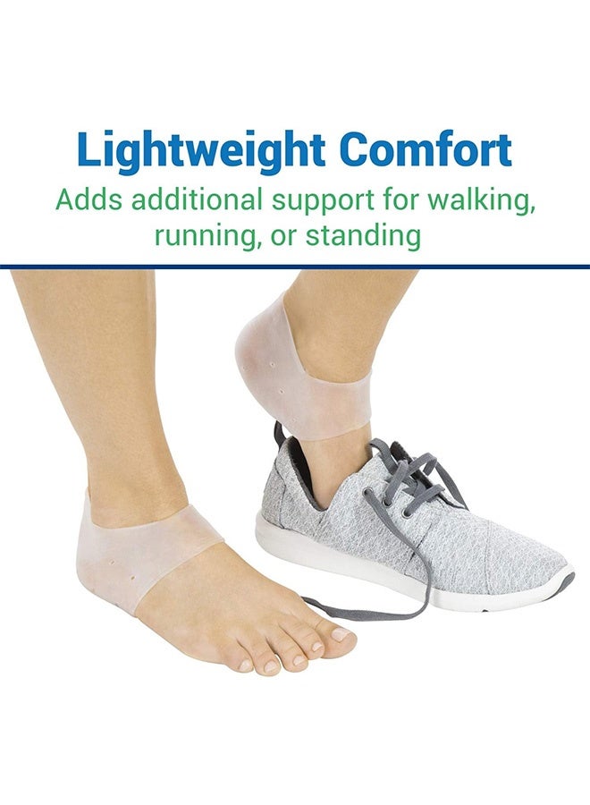 Silicone Heel Protectors - Gel Guard for Women and Men Moisturizing Relief Blister, Cracked Foot, Plantar Fasciitis, Spurs Soft Cushion Support Protective Insert Sleeve(White) - Image 2