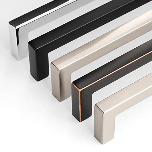 KOOFIZO Solid Square Bar Cabinet Handle - Oil Rubbed Bronze Furniture Pull, 10 Inch/256mm Screwhole Distance, 1-Piece for Kitchen Cupboard Door, Bedroom Dresser Drawer, Bathroom Wardrobe Hardware - Image 5