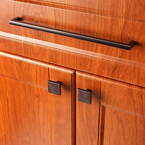 KOOFIZO Solid Square Bar Cabinet Handle - Oil Rubbed Bronze Furniture Pull, 10 Inch/256mm Screwhole Distance, 1-Piece for Kitchen Cupboard Door, Bedroom Dresser Drawer, Bathroom Wardrobe Hardware - Image 4