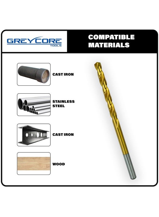 Greycore Tools 1/8 Inch x 6 Inch Cobalt Aircraft Extenions Bit - 2 Pack, Industrial Titanium Coating, Cobalt Drill Bits for Metal, Wood, Plastic - Image 3