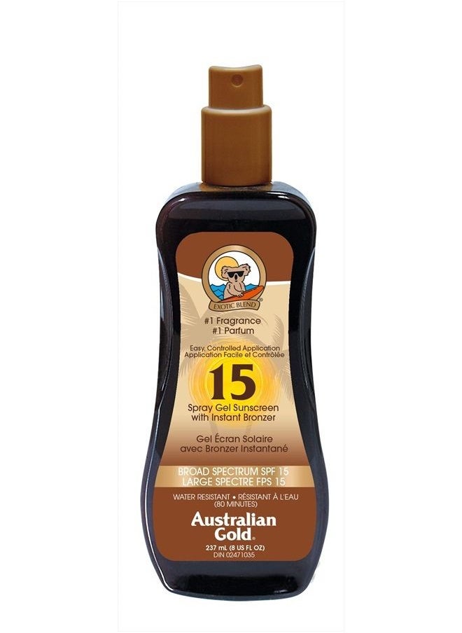 Australian Gold Exotic Blend Spray Gel Sunscreen with Instant Bronzer SPF 15-8 fl oz  - Image 1