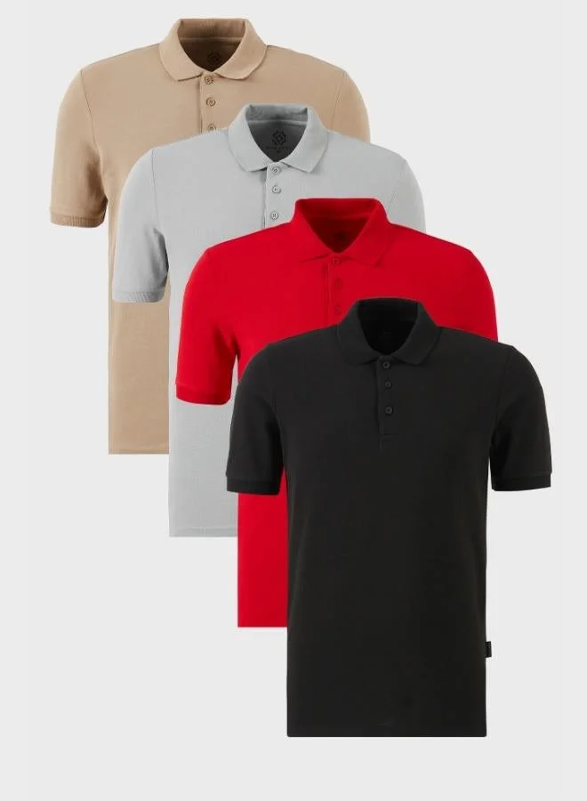 بوراتي تيشيرت رجالي قطن بولو بأزرار  قطع