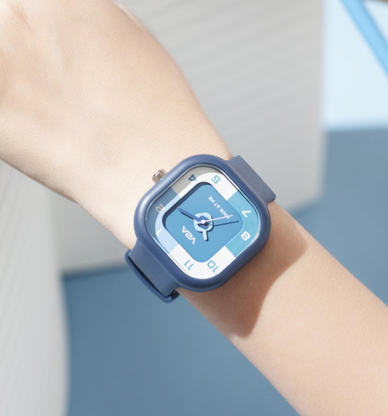V2A Analog Cute Design Watch for Kids Unisex-Child Between 4 to 13 Years of Age Square Printed Dial with Blue Band 30 M Waterproof Watches for Boys and Girls Aged 4 5 6 7 8 9 - Image 3