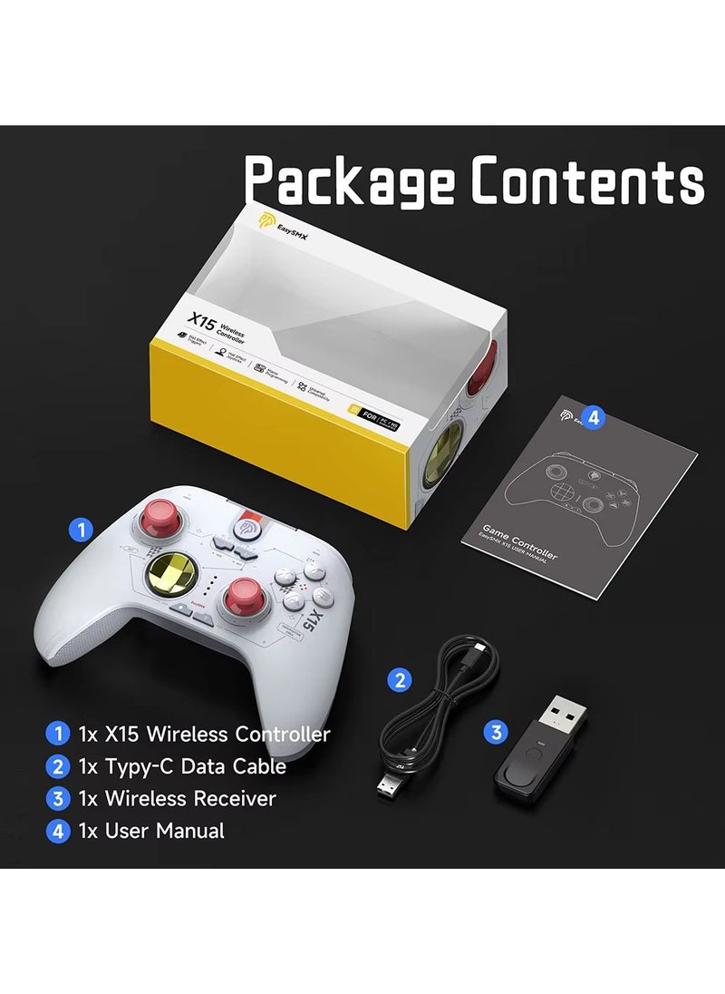 X15 Wireless Gamepad, RGB Bluetooth Gaming Controller Compatible with PC/Switch/Phone/TV,Hall Effect