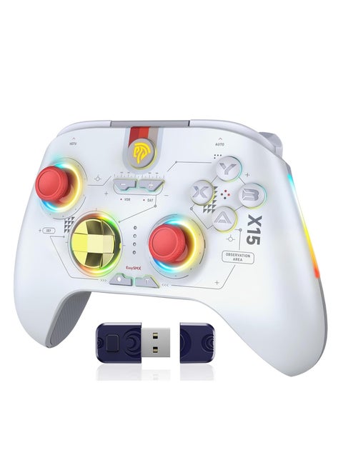 X15 Wireless Gamepad, RGB Bluetooth Gaming Controller Compatible with PC/Switch/Phone/TV,Hall Effect