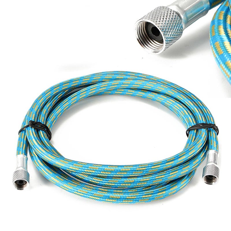 Pinkiou Airbrush Hose 6 Feet Nylon Braided Air brush Hose with Standard 1/8" Size Fitting and a 1/4" Size Fitting for Connect Airbrush Painting Tools and Compressor - Image 5
