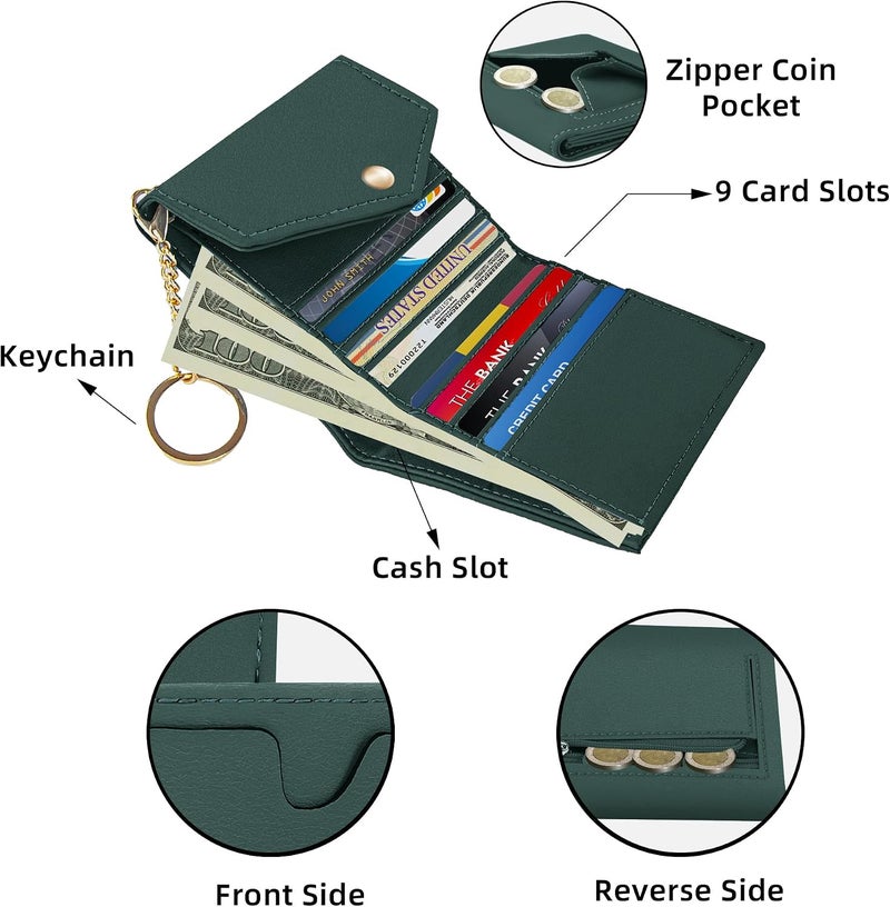 Gostwo Womens Wallet RFID Blocking Small Wallets Woman Credit Card Holder Trifold Ladies Wallets with Coins Zipper Pocket - Image 3