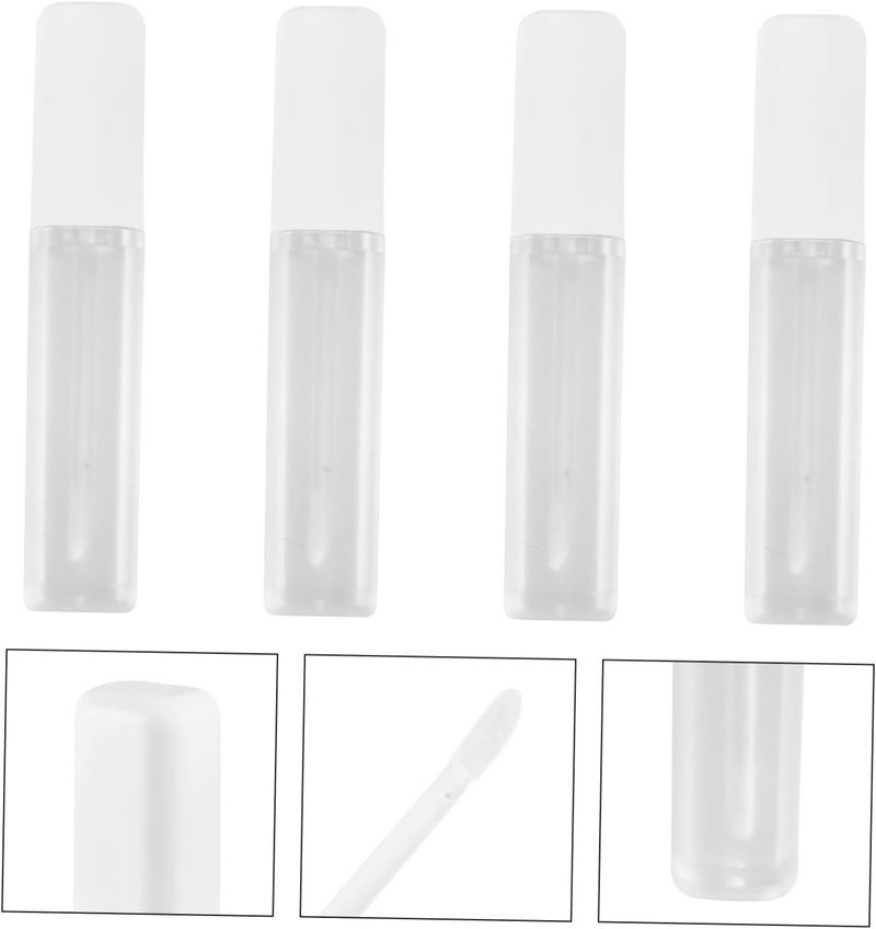 4 Pack Square Frosted Lip Gloss Bottles 6ml Lip Tube Cap Diy Makeup Subpackaging Container Set - Image 5