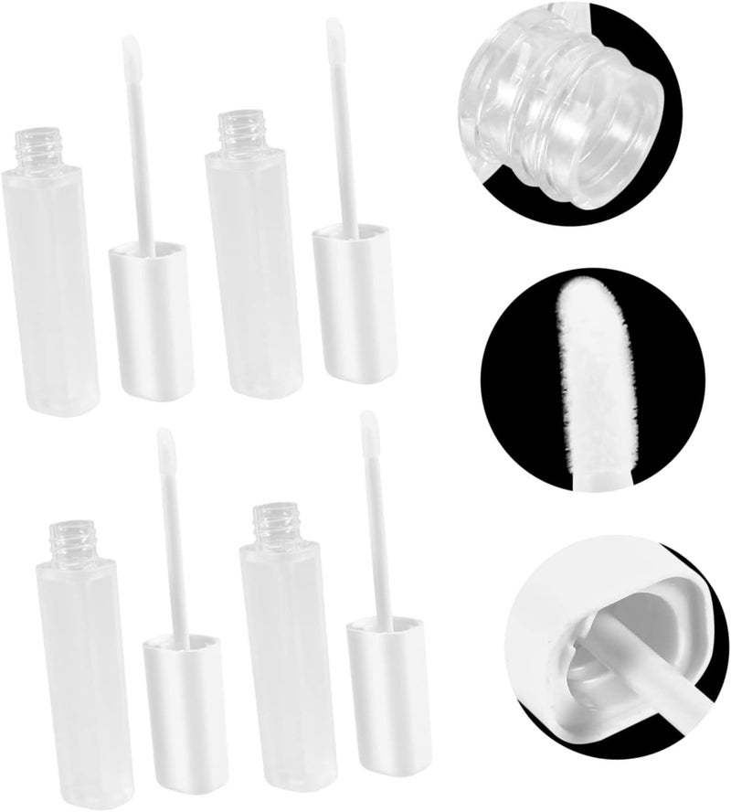 4 Pack Square Frosted Lip Gloss Bottles 6ml Lip Tube Cap Diy Makeup Subpackaging Container Set - Image 3