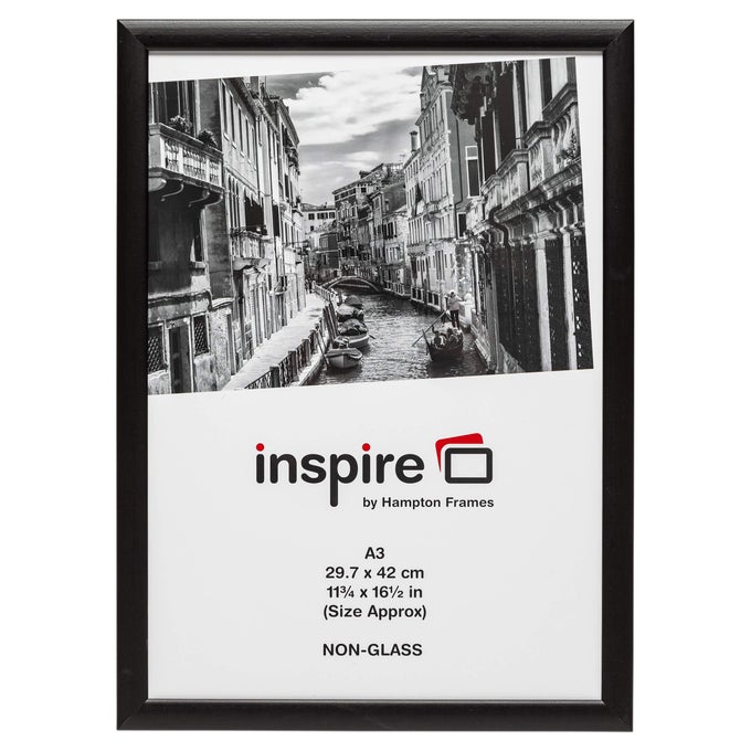 BLACKWOOD Black Pine Wood Poster Certificate Photo Frame Plexi A3 30x42cm PAW3042BBLKX