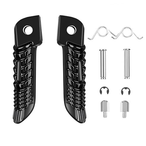 TCMI Motorcycle Black Front Foot pegs Footrests Bracket Set For Suzuki GSXR600 GSXR 750 2001-2018 and Suzuki GSXR1000 2001-2017 - Image 3