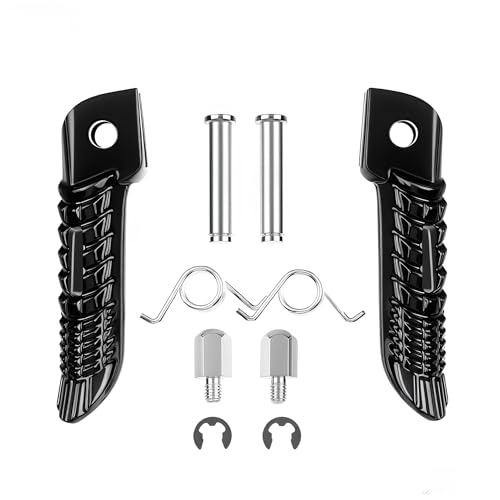 TCMI Motorcycle Black Front Foot pegs Footrests Bracket Set For Suzuki GSXR600 GSXR 750 2001-2018 and Suzuki GSXR1000 2001-2017 - Image 2