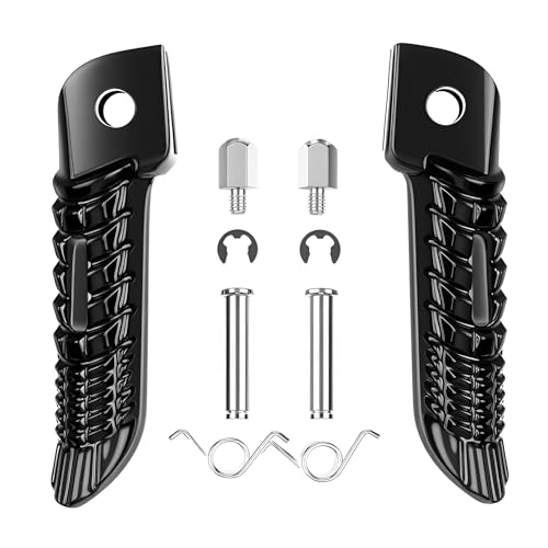 TCMI Motorcycle Black Front Foot pegs Footrests Bracket Set For Suzuki GSXR600 GSXR 750 2001-2018 and Suzuki GSXR1000 2001-2017 - Image 1