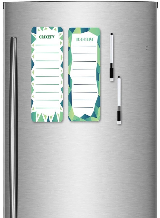 Windup Magnetic to Do List Grocery List Combo – 10X21 cm - Reusable Dry-Erase - Free Magnetic Marker Pen -Set F - Image 1
