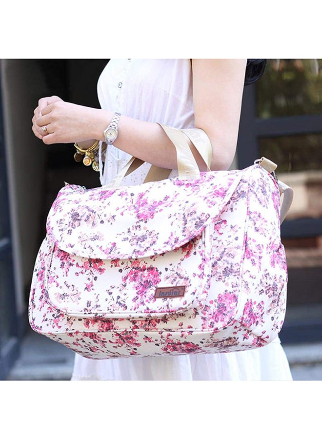 Loquat Waterproof Adjustable Strap Large Capacity Flower Printed Baby Diaper Bag - Image 3