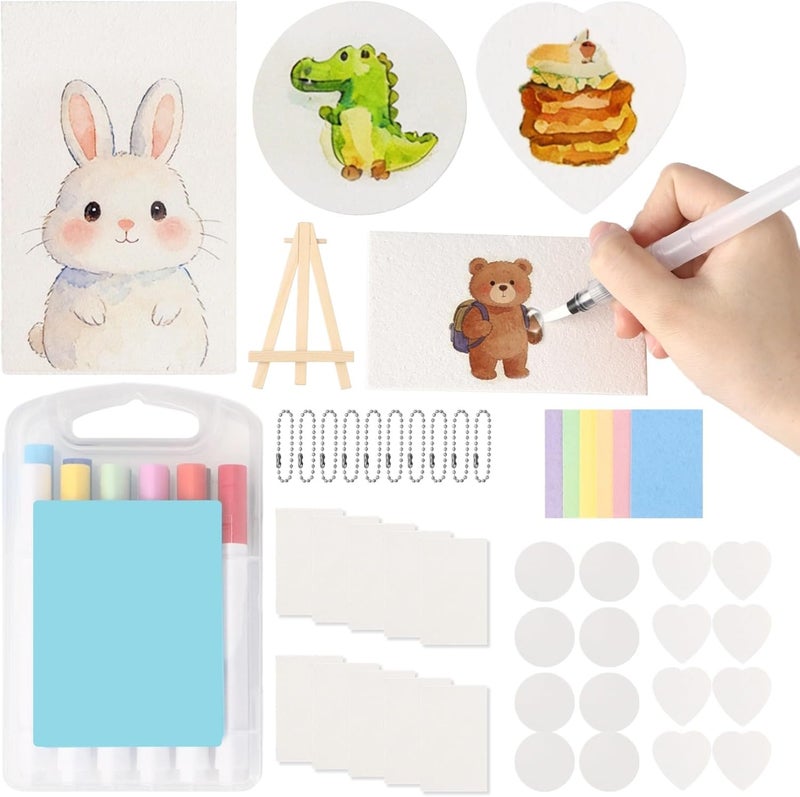 59 Pcs Magic Foam Texture Painting Kit, 3D Craft Supplies for Imaginative DIY Bubble Art, Includes Foam Paint Paper, Acrylic Markers, Water Brushes, Bead Chains, Easel - Image 1