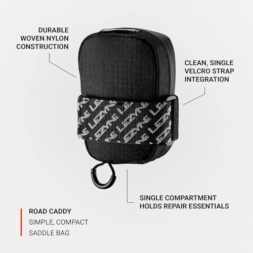 LEZYNE Road Caddy Compact Bike Saddle Bag - Lightweight Durable Nylon Cycling Under Seat Pouch with Velcro Attachment, Clamshell Opening & Reflective Accents for Road Bikes & Commuters, 0.4L Capacity - Image 3
