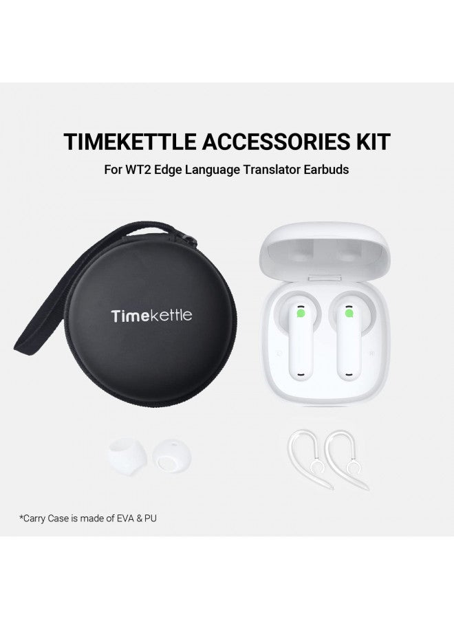 Timekettle ملحقات تايم كيتل لسماعات الترجمة WT2 Edge/W3، تشمل 1 زوج من خطافات الأذن السيليكون، 3 أزواج من وسائد الأذن، و1 حقيبة حمل - Image 2