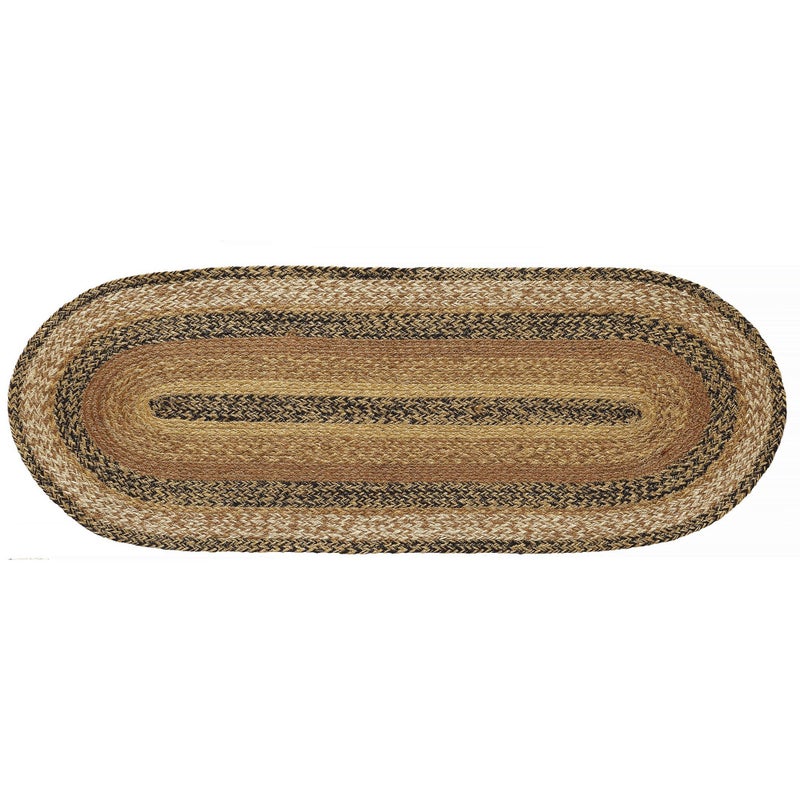 VHC Brands Kettle Grove Primitive Jute Black Textured Braided Kitchen Table Runner 13x36 - Image 2